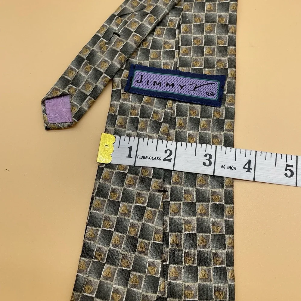 Jimmy V. Mens Neck Tie 100% Silk‎ Darryl Strawberry Collection Three Geometric